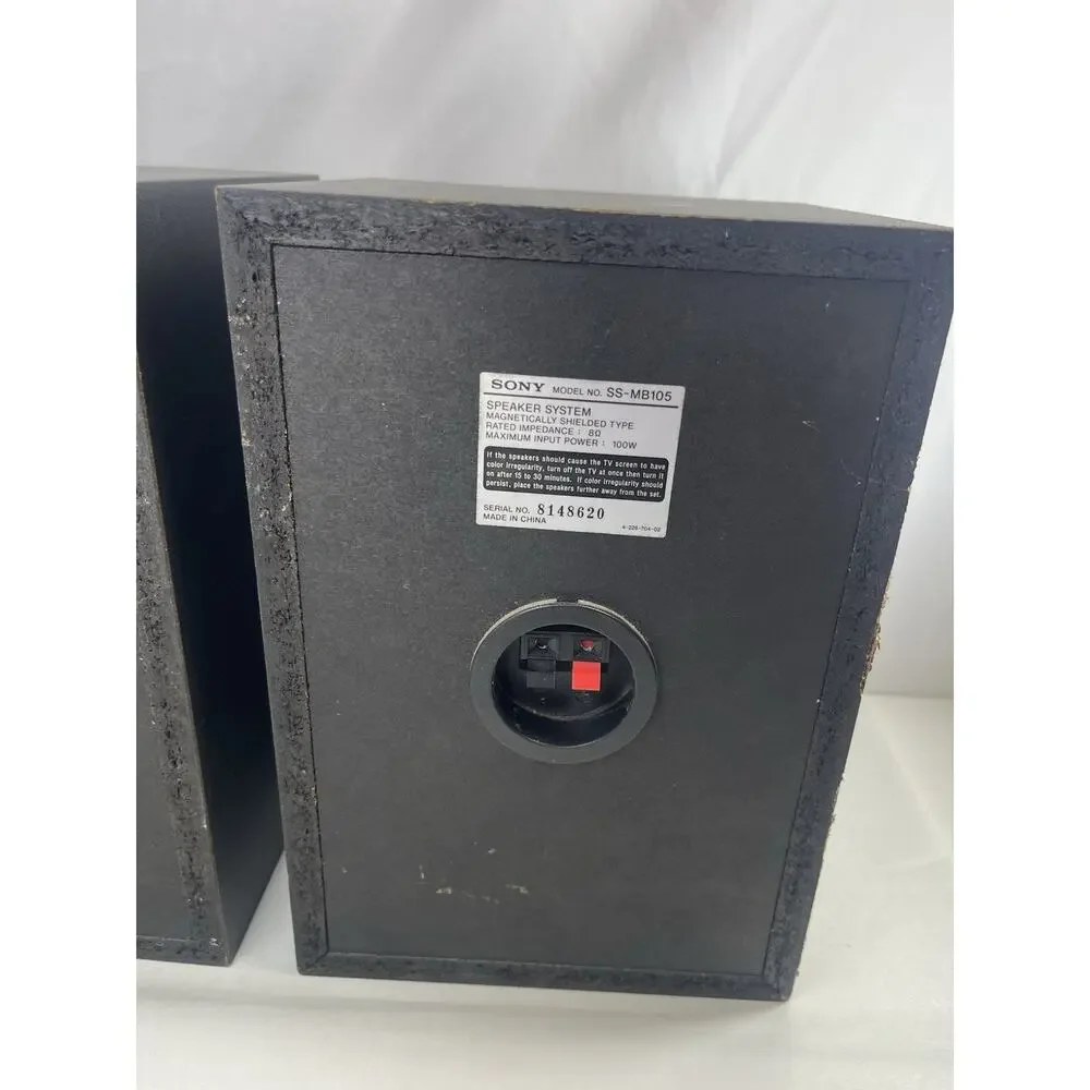 Sony SS-MB105 Bookshelf Speakers Pair 100W Magnetically Shielded 8 Ohm Tested